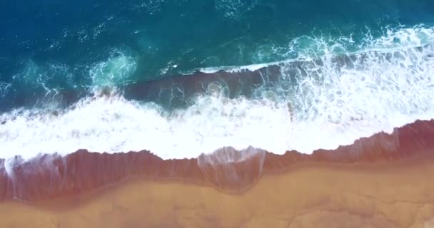 Aerial View Sea Sand Beach Beautiful Top View Sand Beach — Vídeo de Stock