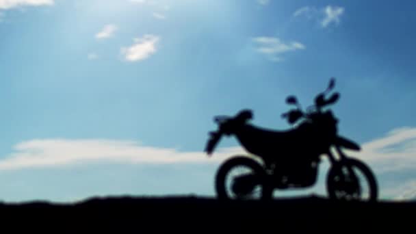 Motocross Bike Montanha Noite Hobbies Ideias Liberdade — Vídeo de Stock