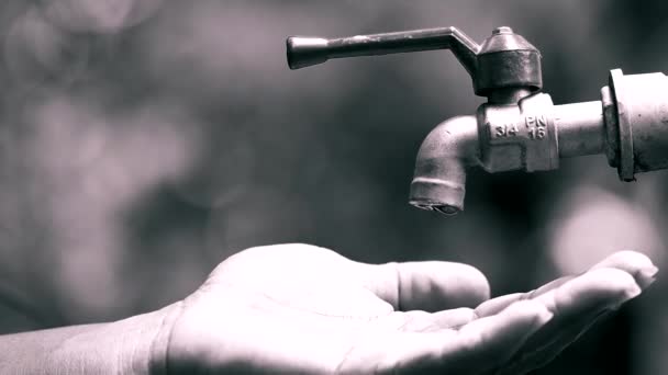 Concept Water Crisis Despair Lack Clean Water Caused Drought Faucet — Video