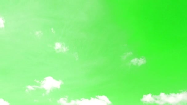 雲のある緑の空の背景 — ストック動画
