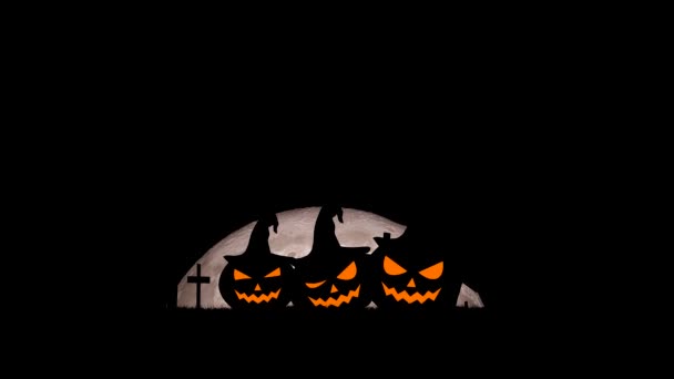 Halloween Fundo Vídeo Ghost Abóboras Lua São Assustadores — Vídeo de Stock