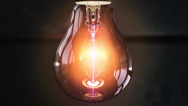 Eine Glühbirne Die Aufgrund Einer Energiekrise Aufleuchtet Konzept Für Stromknappheit — Stockvideo