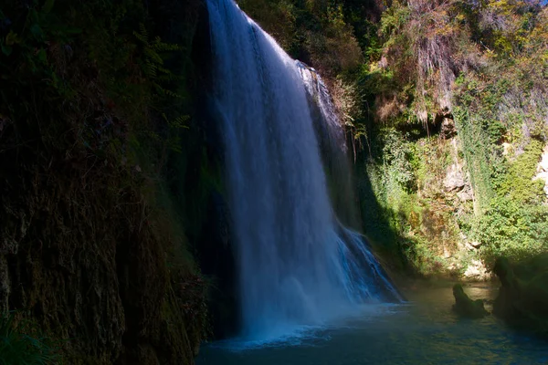 Cachoeira Cascata Água Natureza Verde Outono — Fotografia de Stock