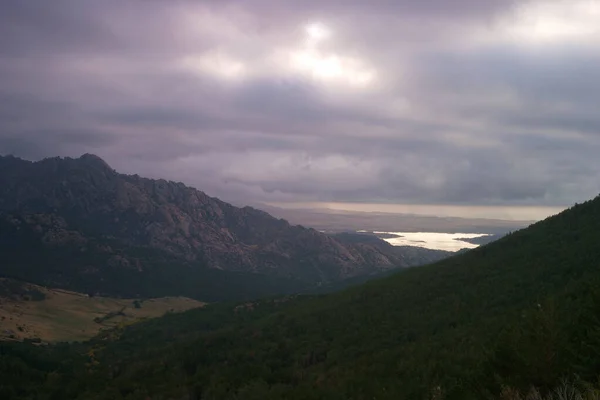 Paisagem Vista Natureza Montanhas Céu Livre Nuvens — Fotografia de Stock