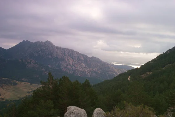 Paisagem Vista Natureza Montanhas Céu Livre Nuvens — Fotografia de Stock