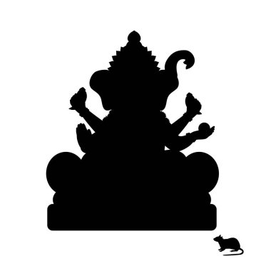 Hint Tanrıçası Genesha 'nın silueti. Mutlu Genesha Chaturhti. Pancha Ganapati Festivali.