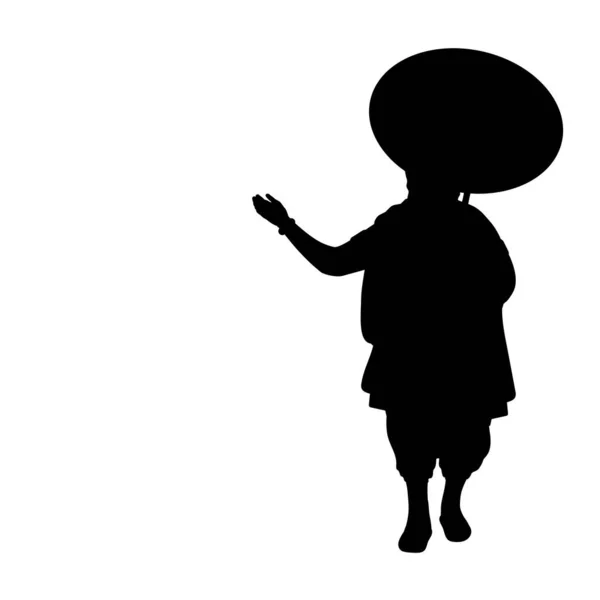 Silhouette Onam Mahabali roi. Joyeux Onam. Culture et religion indiennes — Image vectorielle