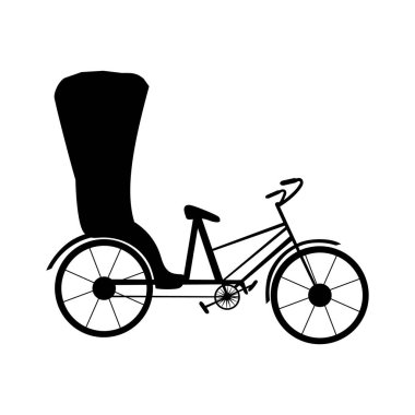 Siluet velotaxi. Geleneksel toplu taşıma.