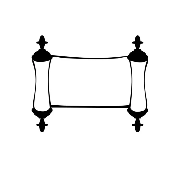 Silhouette antico rotolo tradizionale cinese. — Vettoriale Stock