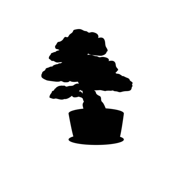 Σιλουέτα μινιατούρα δέντρο ασιατικό Bonsai — Διανυσματικό Αρχείο
