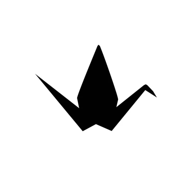 Silhouette Traditional Japanese Origami Bird Illustration Symbol Icon — Stock Vector