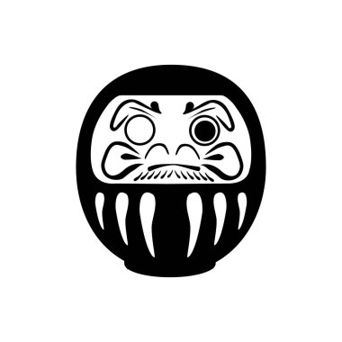 Siluet Daruma. Japon şanslı bebeği..