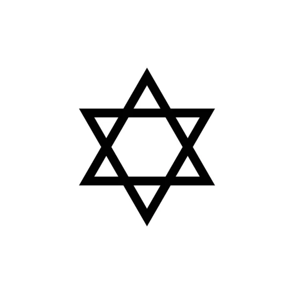 Silhouette des Davidsterns. Religiöses Zeichen. Judentum. Symbol Israels. — Stockvektor