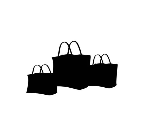 Silhouette di borse della spesa. Vendita. — Vettoriale Stock