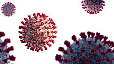 Coronavirus Covid-19 Banner izole edildi - yüzeysel alan derinliği - 3d Görüntü