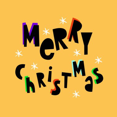 Mutlu noeller. Komik renkli yeni yıl illüstrasyonu.