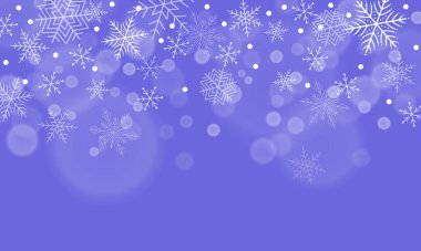 Bulanık ve kar taneleri olan güzel bir Noel arkaplanı. Vektör.