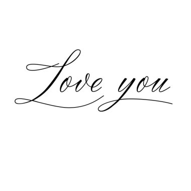 Ben de seni. Zarif el yazısı harfler. Sevgililer Günü 'nü kutlarım..