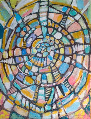 El çizimi akrilik resim. Soyut sanat geçmişi. Tuval üzerinde akrilik bir tablo. Renk dokusu. Fırça darbeleri. Modern sanat. Çağdaş sanat. Renkli tuval. Kapat..