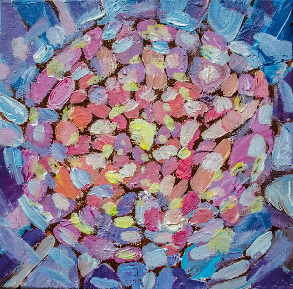 Abstract Schilderij Van Zon Prachtige Kleurrijke Licht Doek Moderne Impressionisme — Stockfoto