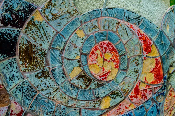 Mosaic Color Motifs Elements Fragment Authentic Bulgarian Smalt Decor — стоковое фото