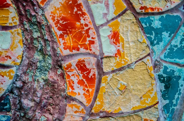 Mosaic Color Motifs Elements Fragment Authentic Bulgarian Smalt Decor — стоковое фото