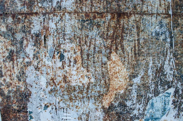 Torn Ads Old Blue Wall Photo Paper Texture Grunge Peeling — Fotografia de Stock