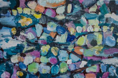 Dokulu soyut akrilik resim. Soyut sanat geçmişi. Renk dokusu. Modern sanat.