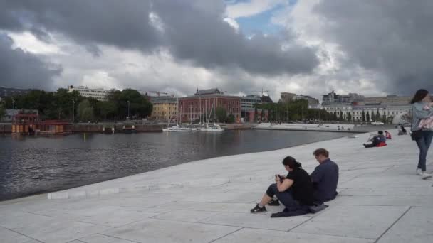 오슬로 노르웨이 2021 사람들은 — 비디오