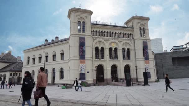 Oslo Noruega Septiembre 2021 Vista Exterior Del Centro Nobel Paz — Vídeo de stock