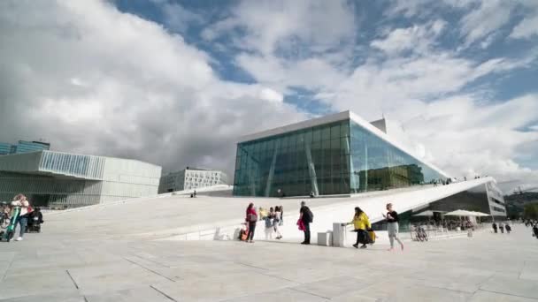 Oslo Noorwegen September 2021 Het Uitzicht Noorse Opera Ballet Het — Stockvideo