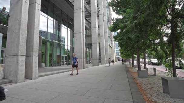 Oslo Norsko Září 2021 Pohled Lidi Procházející Chodníku Centru Města — Stock video