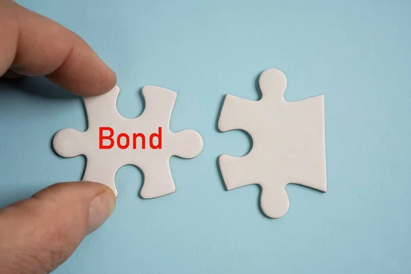 Concept Bond Entre Pièces Puzzle — Photo