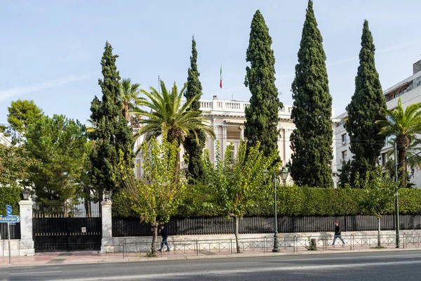 Афины Греция Ноябрь 2021 Года Внешний Вид Здания Посольства Италии — стоковое фото