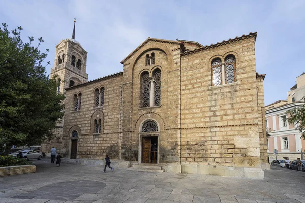 Ateny Grecja Listopad 2021 Widok Zewnętrzny Sotera Lykodemos Kościół Świętej — Zdjęcie stockowe