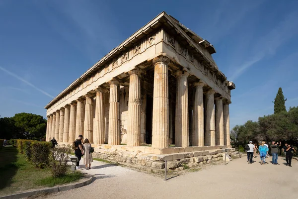 ギリシャのアテネ 2021年11月古代アゴラの遺跡でヘファエストゥス神殿の眺め 市内中心部 — ストック写真
