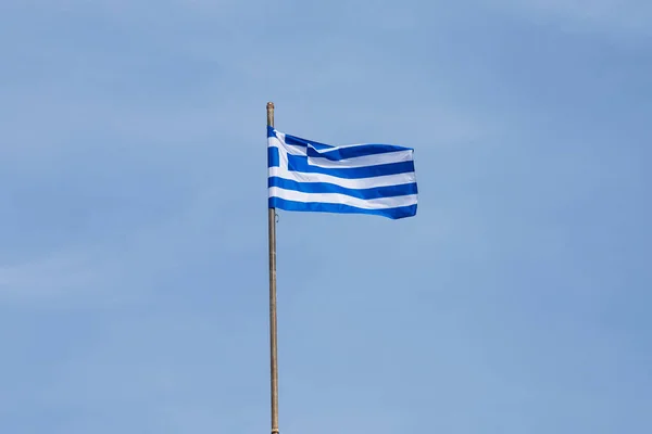 Atene Grecia Novembre 2021 Bandiera Greca Sventola Nel Cielo — Foto Stock