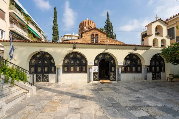 Atene Grecia Novembre 2021 Vista Esterna Della Chiesa Greco Ortodossa — Foto Stock
