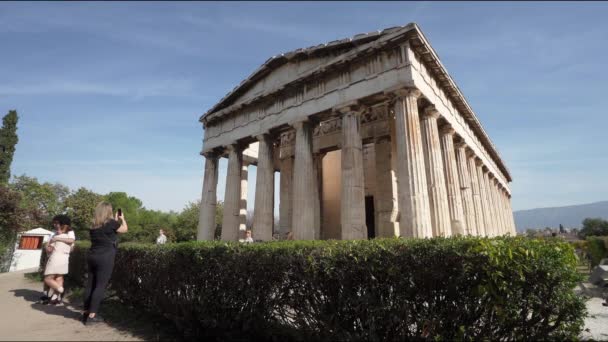Atenas Grecia Noviembre 2021 Vista Del Templo Hefesto Sitio Arqueológico — Vídeos de Stock