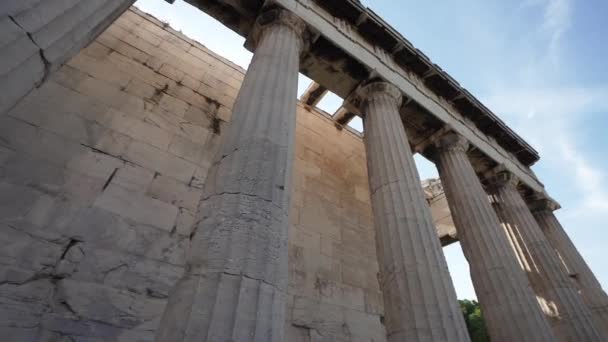 Αθήνα Ελλάδα Νοέμβριος 2021 Άποψη Του Ναού Του Ήφαιστου Στον — Αρχείο Βίντεο