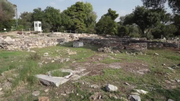 ギリシャのアテネ 2021年11月 広大な寺院は紀元前6世紀に始まりました ゼウスに捧げられたもっと古い野外の聖域の場所で — ストック動画