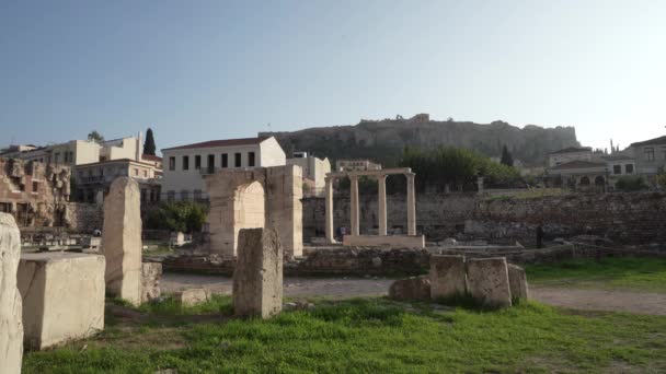 Atenas Grecia Noviembre 2021 Vista Colina Del Partenón Desde Parque — Vídeos de Stock