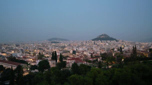 Αθήνα Ελλάδα Νοέμβριος 2021 Πανοραμική Άποψη Της Πόλης Και Του — Αρχείο Βίντεο
