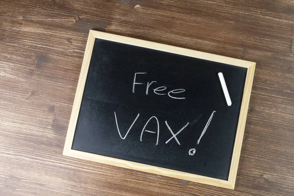 Phrase Free Vax Written Chalk Blackboard — Stockfoto