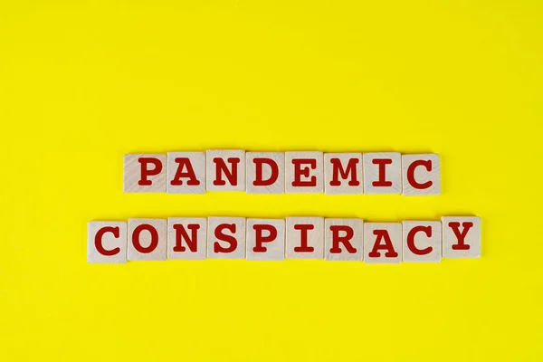 Pandemic Conspiracy Written Some Wooden Dowels — Stockfoto
