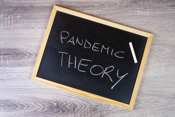 Pandemic Theory Written Chalk Blackboard — Stockfoto