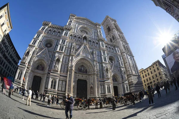 Firenze Olaszország Január 2022 Halszem Kilátás Santa Maria Del Fiore — Stock Fotó