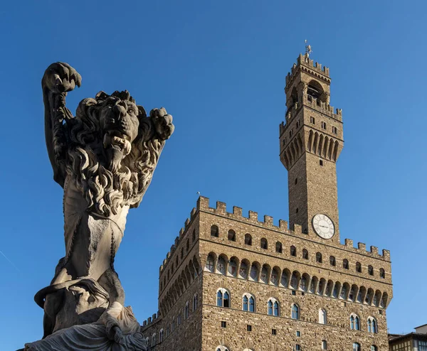 Kilátás Palazzo Vecchio Piazza Della Signoria Belvárosban — Stock Fotó