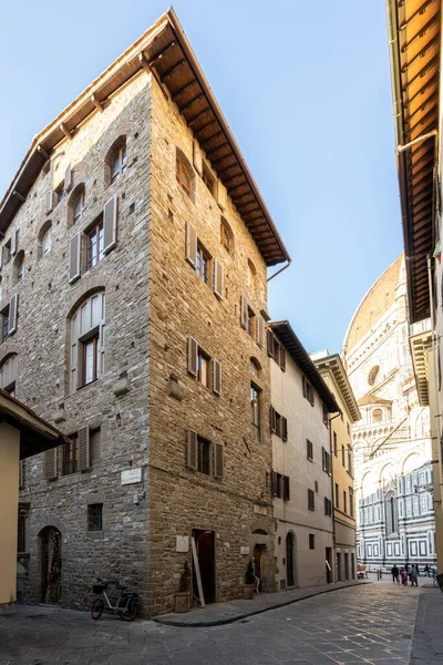 Florence Italy January 2022 Typical Ancient House Historic Center Dome — Stock Photo, Image