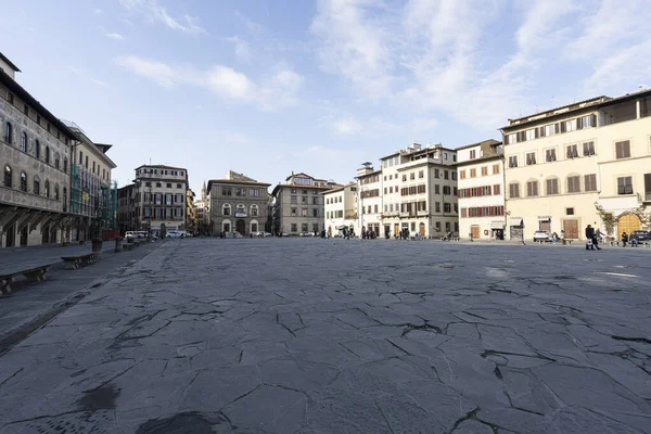 Firenze Olaszország Január 2022 Panorámás Kilátás Santa Croce Térre Belvárosban — Stock Fotó